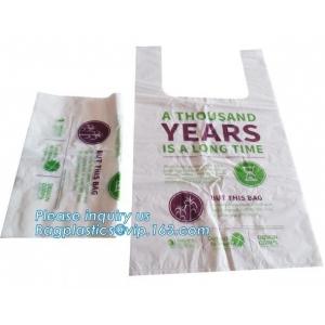 BioPlastic T-shirt bag used for take away food, Compostable Disposable Biodegradable Plastic Bags Garbage Bag For Frozen