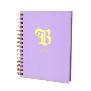 China 2023 2024 A4 A5 Spiral Notebook Planner with Gold Foil Printing and Dated Daily Layout wholesale