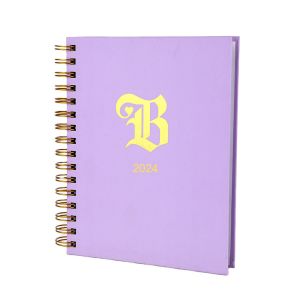 China 2023 A4 A5 Planificateur de cahier en spirale avec impression en feuille d'or et mise en page quotidienne datée supplier