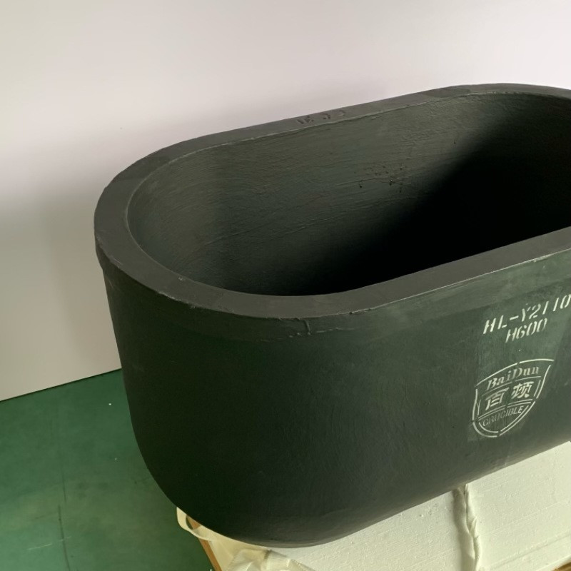 Creuset en graphite léger pour la fusion, rond, graphite de haute pureté