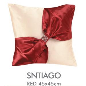 China 18 x 18 Santiago decorativo vermelho do bordado dos descansos de cama do preto, descansos decorativos feitos sob encomenda supplier