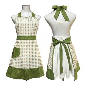 Lovely Retro Country Cute Aprons With Pockets Waitress Embroidered Pastoral Style