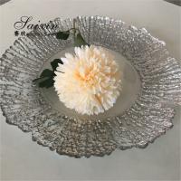 China ZT-P056 Clear Silver Rim Decoration Glass Charger Plate For Home Wedding Decoration on sale