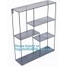 China Metal Wire 3 Tier Wall Mounted Kitchen Fruit Produce Bin Rack / Bathroom Towel Baskets/File Organizer Rack, wire functio wholesale