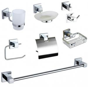 China OEM Stainless Steel Bathroom Hardware Set Towel Bar And Toilet Paper Holder supplier