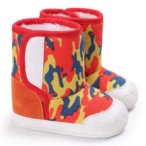 Free sample Camouflage star print indoor warm boots cool toddler infant Walking baby cotton booties