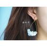 China Ballet Lady Germany Resin Flowers Rhinestone Pearl Silver NCovered with 14K Gold Stud Earring wholesale