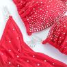 Rhinestone Red NPC Bikini Competition Suits Handmade Design With Crystals