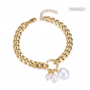 China Saya Gold Rhinestone Bracelet Socialite Brand Pearl Pendant Bracelet supplier