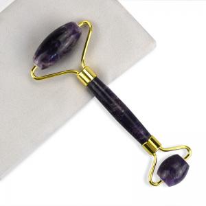 China Purple Crystal Amethyst Facial Jade Stone Rollers wholesale