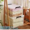 10L Clear Household Reusable Stack Plastic Storage Boxes, Transparent Household