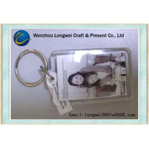 China Personalized Clear Photo Engraved Key Chain Plastic Novelty For Gift / Souvenir supplier