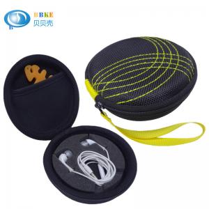 China Black EVA Headphone Case Internal Accessory Pocket For USB Cable , Easy Carrying supplier
