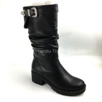 China Upper Genuine Leather Black Female Leather Shoes for Your Style on sale