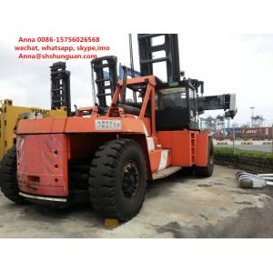 Flexible Used Container Handler , Reach Stacker Forklift Hydraulic Powered Steering Wheel