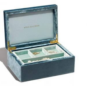 China Velvet Jewelry Packaging Box Wooden Luxury Jewelry Trinket Box BSCI supplier