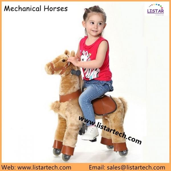 Wholesale Plush Rocking Horse Pony on Wheels Ride on Animal Toy at Factory