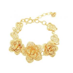 costume jewelry charm bracelet, gold color 24k gold bracelet, rose copper alloy bracelet for women