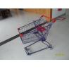 China Blue 3 Inch PVC Caster Wire Shopping Trolley , 75L Retail Shopping Cart wholesale