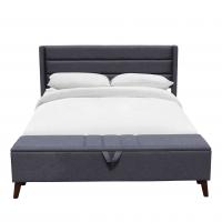 China Gray Solid Back Tufted Queen Storage Bed Comfortable For Sleep FSC on sale