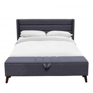 Gray Solid Back Tufted Queen Storage Bed Comfortable For Sleep FSC