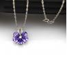 Women Jewelry Purple Cubic Zircon Flower Pendant Necklace (PSJ0223)