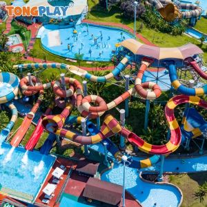 China Custom Design Fiberglass Pool Slide with 5-12m Height and 280/360 Players/Hour Capacity for Amusement Parks wholesale