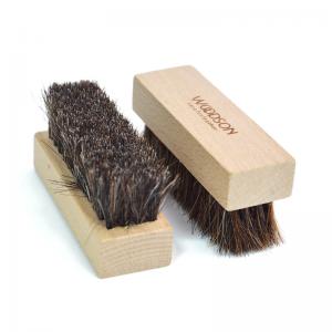 China Shoe Cleaning Accessories Wooden Horsehair Shoe Brush For Polishing supplier