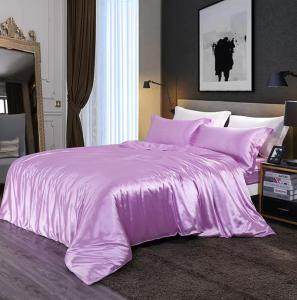 China 100 Mulberry Silk Fitted Sheet Double Satin 4PC Bedding Set 20×36 Inch on sale 