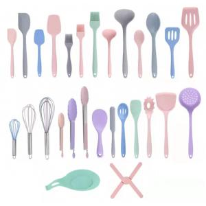 Anti Scald Anti Aging Silicone Fork And Spoon Set For Kitchen Baking Cooking