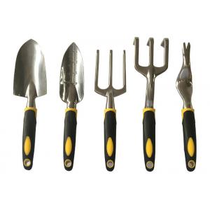 China 5 Piece Set Garden Hand Tools Aluminum Construction With Rubber Grip Handle supplier