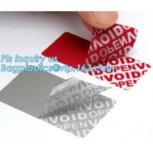 VOID material warranty void non removable labels,tamper evident honeycomb holographic warranty OPEN void security label,