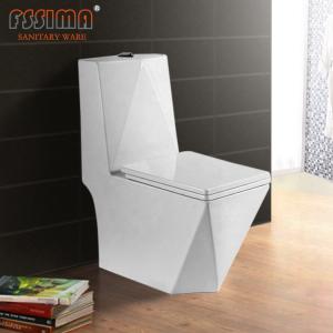 Floor Mounted Conjoined Toilet Concealed cistern Diamond Shaped single Piece