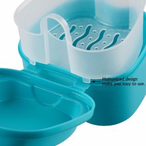 China Portable Storage Denture Bath Case With Strainer , Travel False Teeth Holder Custom Color wholesale