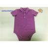 China Polo Collar Newborn Baby Bodysuits / Baby Girl Short Sleeve Bodysuit With Button Closured wholesale