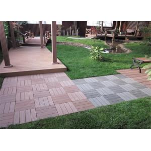 Anti - Slipping Interlocking Wood plastic Composite Deck Tiles Outdoor 300 * 300mm