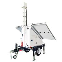 China AU  US Standards Portable Mobile Solar Trailer Manual Lifting Steel Material on sale