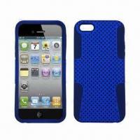 Attractive Skid-proof PC Mesh/Silicone Cases, Fits for iPhone 5, 2-in-1 Combo Otterbox Style