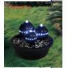 H49cm Sandstone Lighted Outdoor Water Fountains For Garden Decor