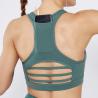 Hot Selling Yoga Fitness Wear Tank Top Nylon Mesh Gym Sports Bra with Pocket+