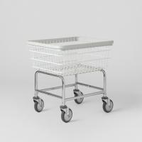 China Chrome Laundry Basket Carts Rolling Laundry Cart With Double Pole Rack on sale