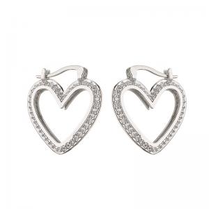 China Micro Pave Sterling Silver Hoop Earring supplier