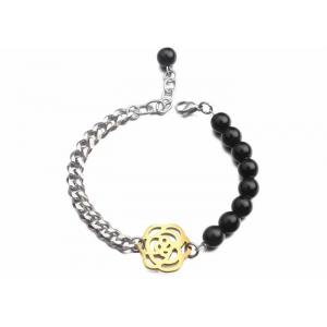 China String pearl bracelet women's hollowed out rose small accessories fashion black agate beaded necklace Yiwu wholesale supplier