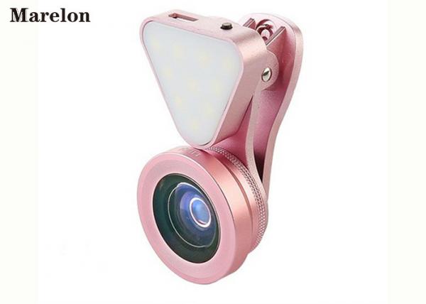 Macro Clip - On Universal Phone Selfie Lens LED Flashlight With Wide Angle 140