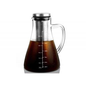 China 1.5L 304SS Iced Coffee Pitcher , Reusable Transparent Cold Brew Pitcher supplier