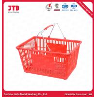 China Shopping Mall Plastic Trolley Basket with 2 Handles 28L on sale