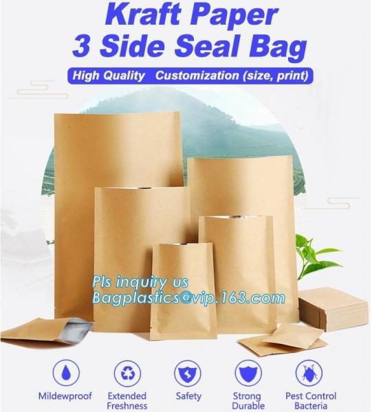 Custom Food Nuts and bread package recyclable kraft paper bag,Bread Use and Food