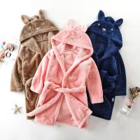 China Flannel Solid Color Children's Pajama Set Toddler Cute Homewear on sale