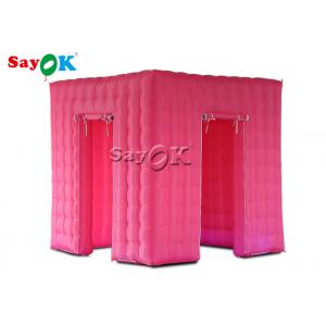 Inflatable Party TENT Pink Inflatable Cube Photo Booth Tent Shell With Color Changing LED Lights