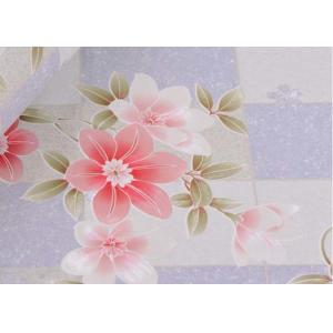 Removable Large Floral Print Wallpaper / Country Flower Wallpaper Washable ,0.53*10m/ roll